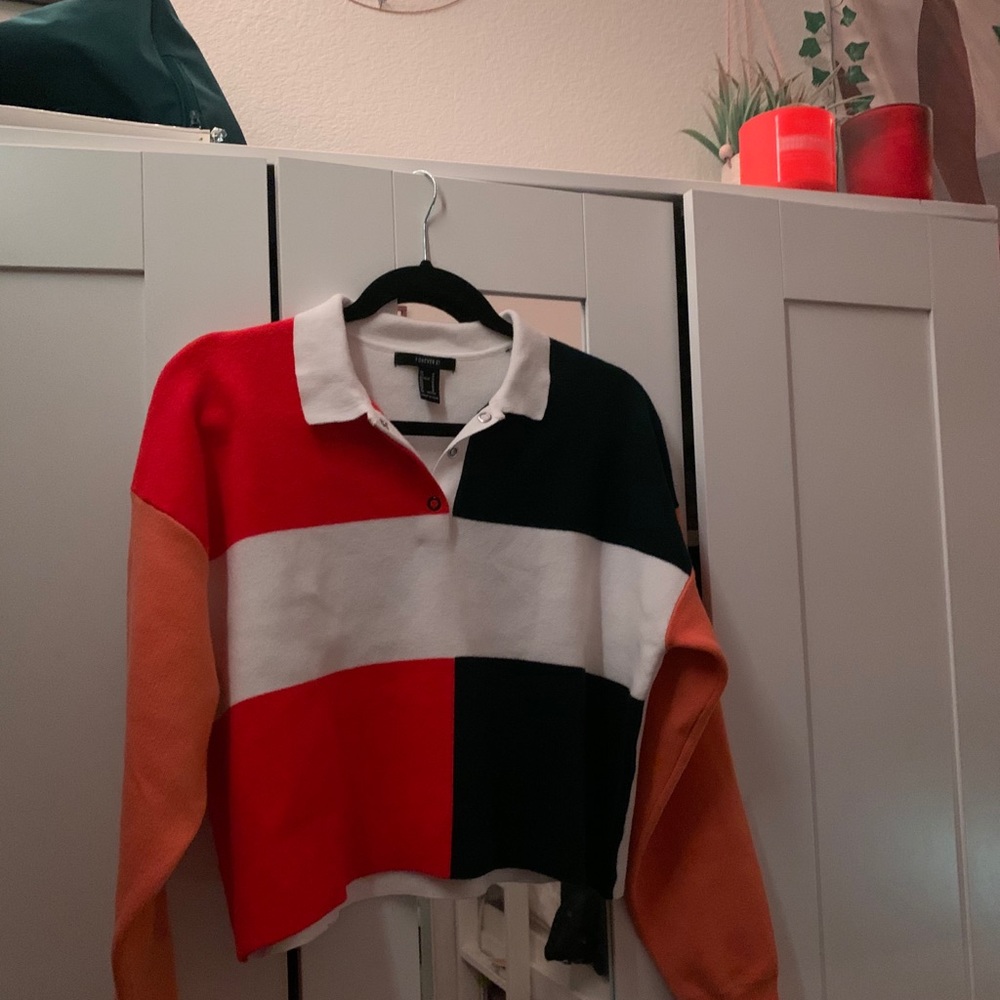 FOREVER 21 COLOR BLOCK LONG SLEEVE - Picture 1 of 7